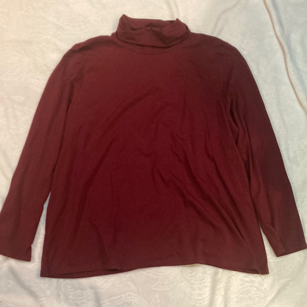 J. Jill Maroon Wine Long-Sleeve Turtle-Neck Athletic XL